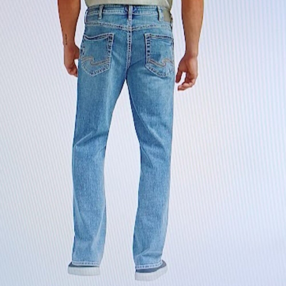 Silver Jeans Co. Men's classic straight relaxed stretch jeans, W36/L36